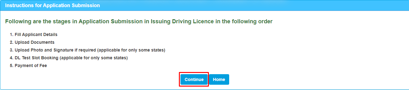 Driving License Online Registration