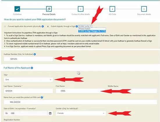 Pan Card Online Registration