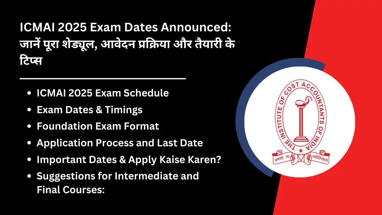 ICMAI 2025 Exam Dates Announced