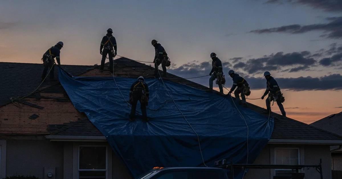 Emergency roofing response in Detroit