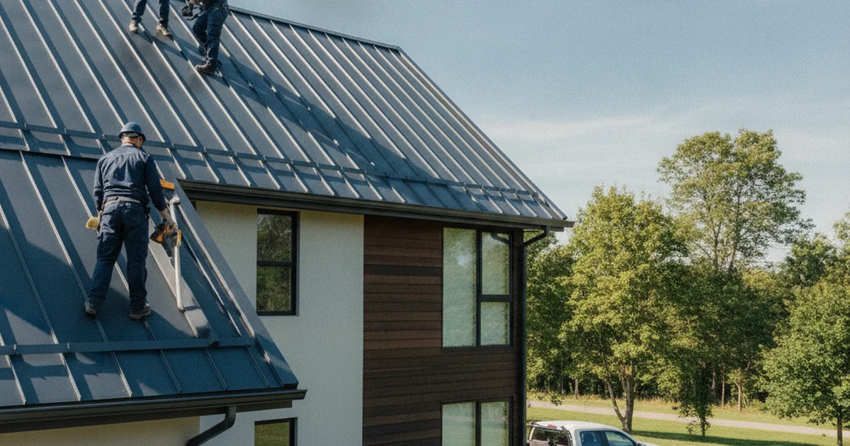 Metal roofing installation in Detroit