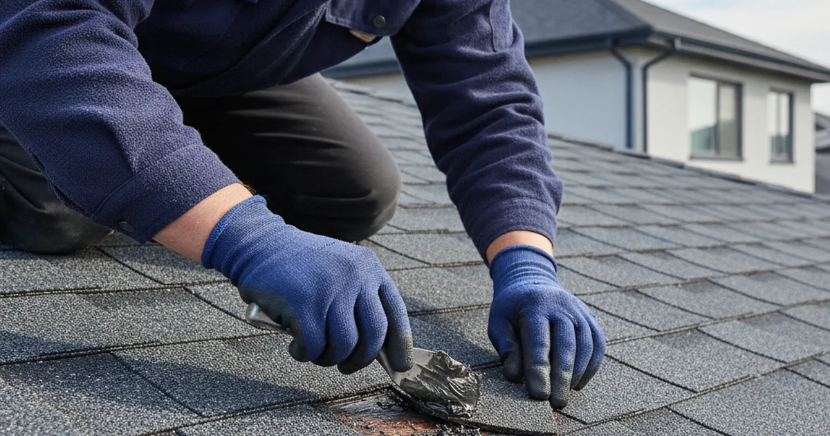 Roof repair specialist at work in Detroit