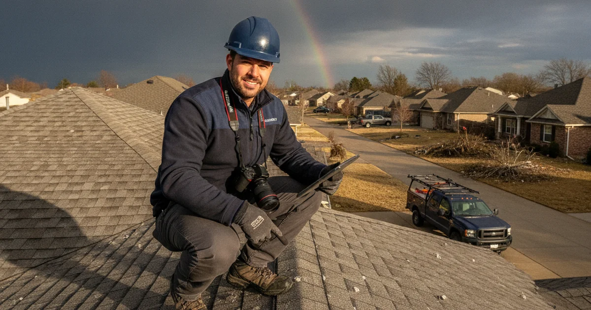 Storm damage roof inspection in Detroit